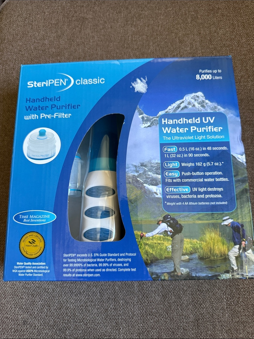NEW SteriPEN Classic Handheld UV Water Purifier with Pre-Filter Camping Hiking
